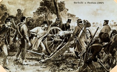 Garibaldi bij Mentana door Quinto Cenni