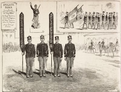 Inspectie van de Brigade Roma van het Italiaanse leger, 16 maart door Quinto Cenni