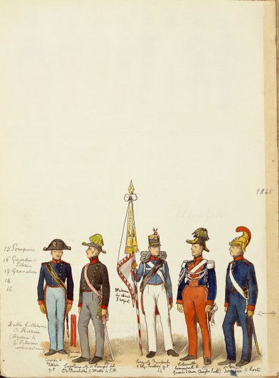 Militaire uniformen, kleurplaat door Quinto Cenni door Quinto Cenni