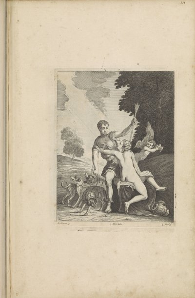 Venus probeert te voorkomen dat Adonis gaat jagen door Quirin Boel