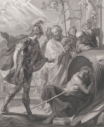 De ontmoeting van Diogenes van Sinope en Alexander de Grote door Quirin Mark