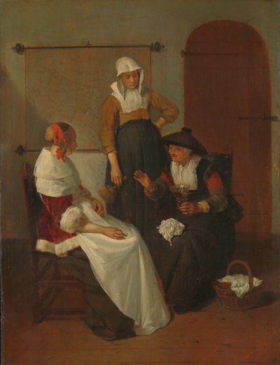 Een vertrouwelijk gesprek door Quiringh Gerritsz. van Brekelenkam