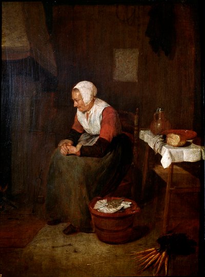 Portret van oude vrouw door Quiringh Gerritsz. van Brekelenkam