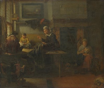 Interieur van een kleermakerswinkel, ca. 1660 door Quiringh Van Brekelenkam