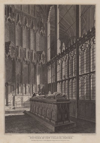 Graf en kapel van William van Wykeham, oprichter van New College, Oxford, in Winchester Cathedral door R. (after) Essex