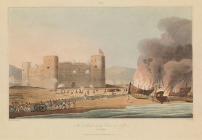 Zestien Zichten van Plaatsen in de Perzische Golf Tegen de Arabische Piraten door R. (after) Temple