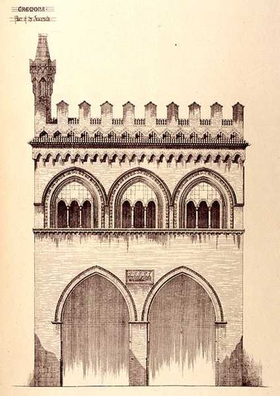 Paleis van de Jurisconsulten, Cremona, Italië, gebouwd in 1292, uit 