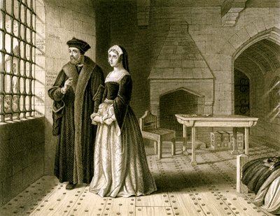 Sir Thomas More 1478-1535 en zijn dochter, Margaret, 19e eeuw door R Anderson
