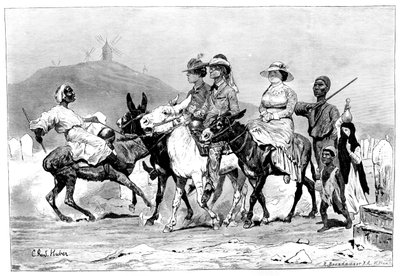 Een groep toeristen, Egypte, 1881 door R. Brandamour