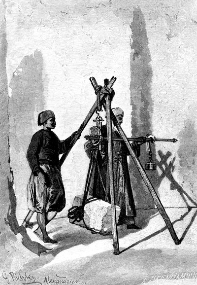 Wegen van de blokken steen, Egypte, 1880 door R. Brandamour