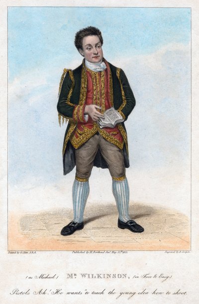 Mr. Wilkinson als Michael in Free and Easy, 1822 door R. Cooper