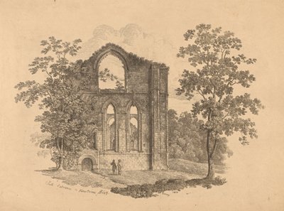 Zuidelijke Ingang van Fountains Abbey door R. Dunning