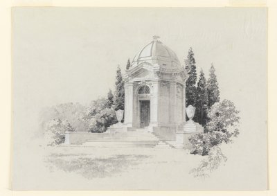 Weergave van een mausoleum door R. E.