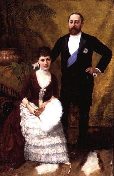 Koning Edward VII (1841-1910) en zijn vrouw koningin Alexandra (1844-1925) 1887 door R. Forester