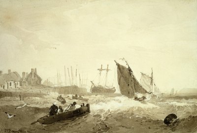 Schepen van St-Valery-Sur-Somme, c.1821 door R. P. Bonnington