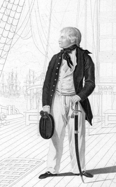 Prins William Henry als adelborst aan boord van de Prince George, 1831 door R. Page