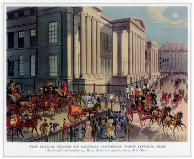 De Koninklijke Posten bij het Algemeen Postkantoor van Londen, 1830 door R. Reeves