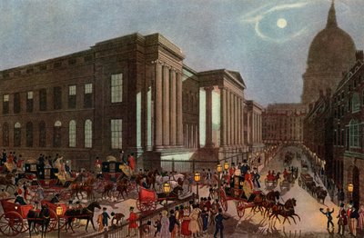 De Royal Mails vertrekken vanaf het General Post Office, Londen, 1830 door R. Reeves