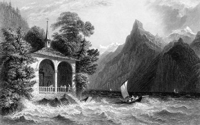 Tells Kapel, Meer van Uri, Zwitserland door R. Wallis