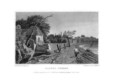 Barnes, Surrey, 1830 door R. Winkles
