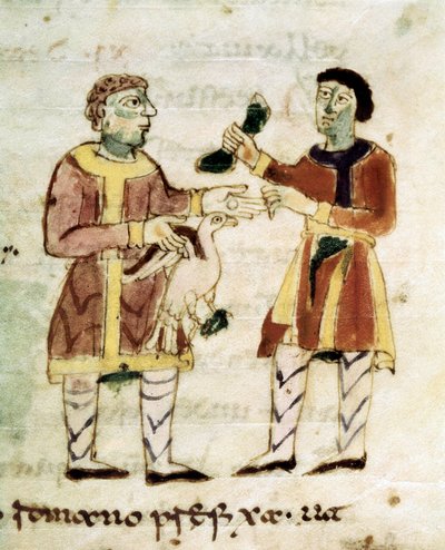 De kippenkoopman uit een manuscript 