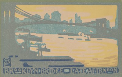 Brooklyn Bridge Laat in de Middag door Rachael Robinson Elmer