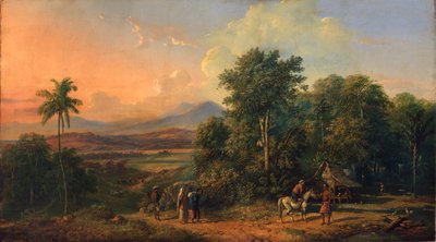 Bos en Inheems Huis door Raden Saleh