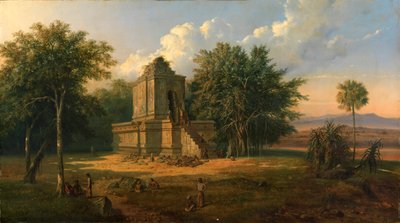 Javaanse tempel in ruïnes door Raden Saleh
