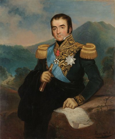 Postuum portret van Herman Willem Daendels, gouverneur-generaal van Nederlands-Indië door Raden Sarief Bastaman Saleh