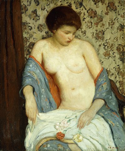 Naakt met Blauwe Kimono door Rae Sloan Bredin