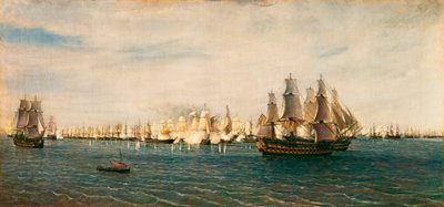 De slag bij Trafalgar, 21 oktober 1805 door Rafael Monleon y Torres