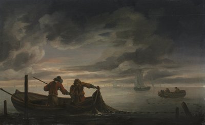 Een Estuariumscène met Visser, tweede kwart van de 1600s door Rafel Govertsz Camphuysen