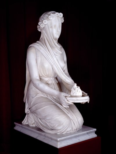 Standbeeld van een Vestaalse Maagd door Raffaello Monti