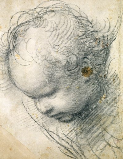 Hoofd van een cherubijn door Raffaello Sanzio Raphael