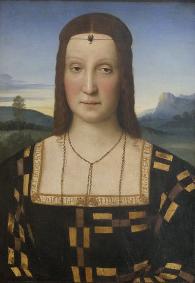 Portret van Elisabetta Gonzaga 1471-1526 door Raffaello Sanzio Raphael