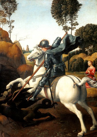 Sint Joris en de Draak door Raffaello Sanzio Raphael