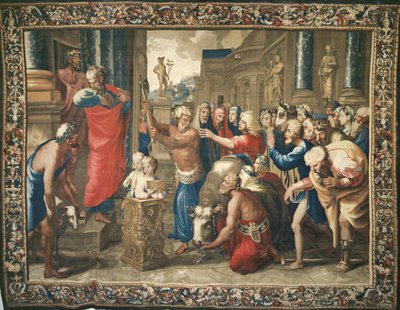 Tapijt dat de Handelingen van de Apostelen uitbeeldt, het Offer van Lystra, geweven in de Beauvais Werkplaats onder leiding van Philippe Behagle (1641-1705), 1695-98 door Raffaello Sanzio Raphael