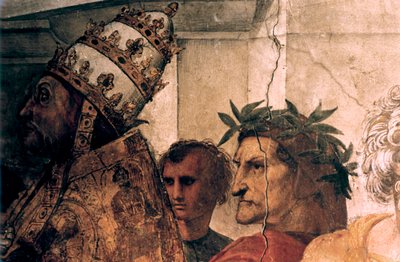 De Dispuut over het Heilig Sacrament (detail) door Raffaello Sanzio Raphael