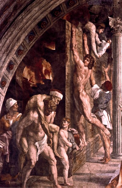 De brand in de Borgo (detail), 1514 door Raffaello Sanzio Raphael
