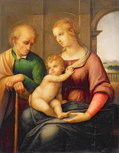 De Heilige Familie, of Madonna met de Baardloze Jozef, c.1506 door Raffaello Sanzio Raphael