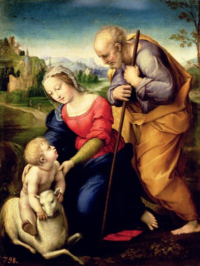 De Heilige Familie met een Lam, 1507 door Raffaello Sanzio Raphael