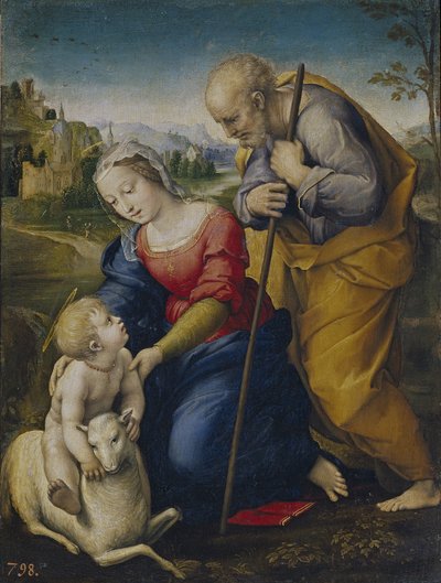 De Heilige Familie met een Lam, 1507 door Raffaello Sanzio Raphael
