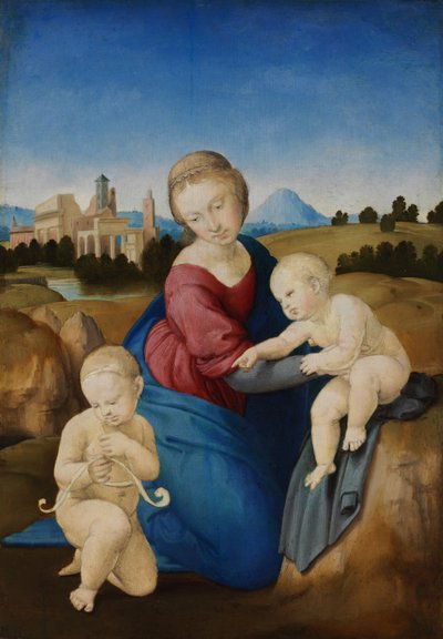 De Madonna en Kind met de jonge Johannes de Doper De Esterházy Madonna door Raffaello Sanzio Raphael