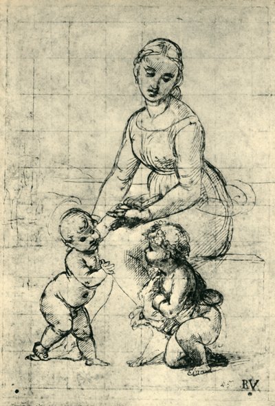 De Madonna, het Christuskind en St. Johannes, 1507 door Raffaello Sanzio Raphael