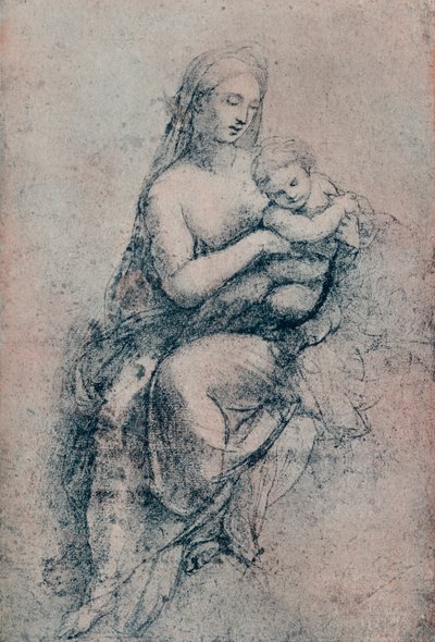 De Maagd en het Kind, studie voor de Madonna di Foligno, ca. 1511 door Raffaello Sanzio Raphael