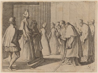Margaretha van Oostenrijk Ontvangt de Eerbetuiging van Kardinalen en Prelaten door Raffaello Schiaminossi