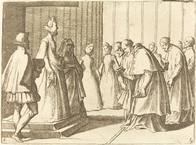Margaretha van Oostenrijk Ontvangt de Eerbetuiging van Kardinalen en Prelaten door Raffaello Schiaminossi