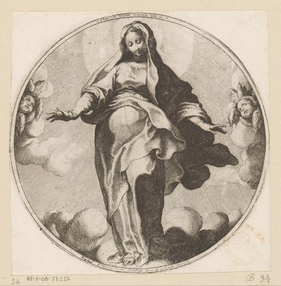 Maria in de wolken door Raffaello Schiaminossi