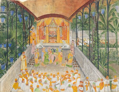 Viering van de geboorte van Krishna Janamashtami, ca. 1880-1900 door Ragunath
