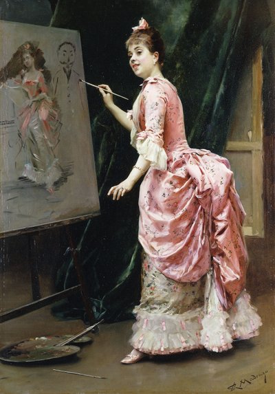 In de studeerkamer door Raimundo de Madrazo y Garreta